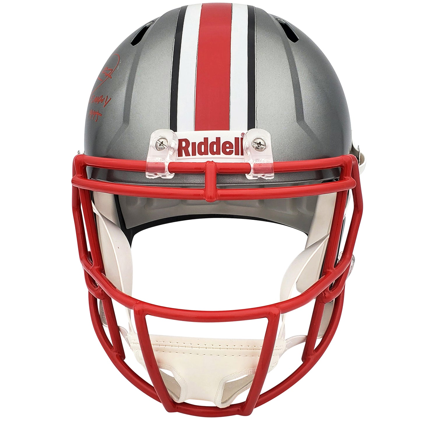 Eddie George Autographed Ohio State Buckeyes Deluxe Full-Size Replica Helmet w/ Heisman 95 - JSA