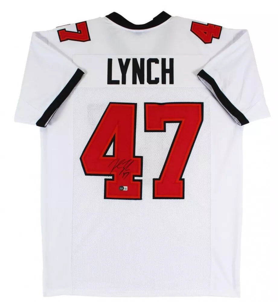 John Lynch Autographed Tampa Bay (White #47) Custom Jersey - Beckett