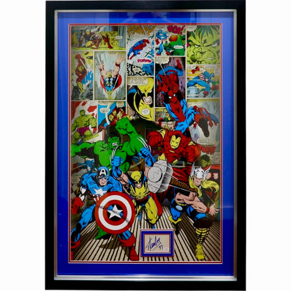 Stan Lee Autograph Deluxe Framed with MARVEL Full-Size Poster - JSA