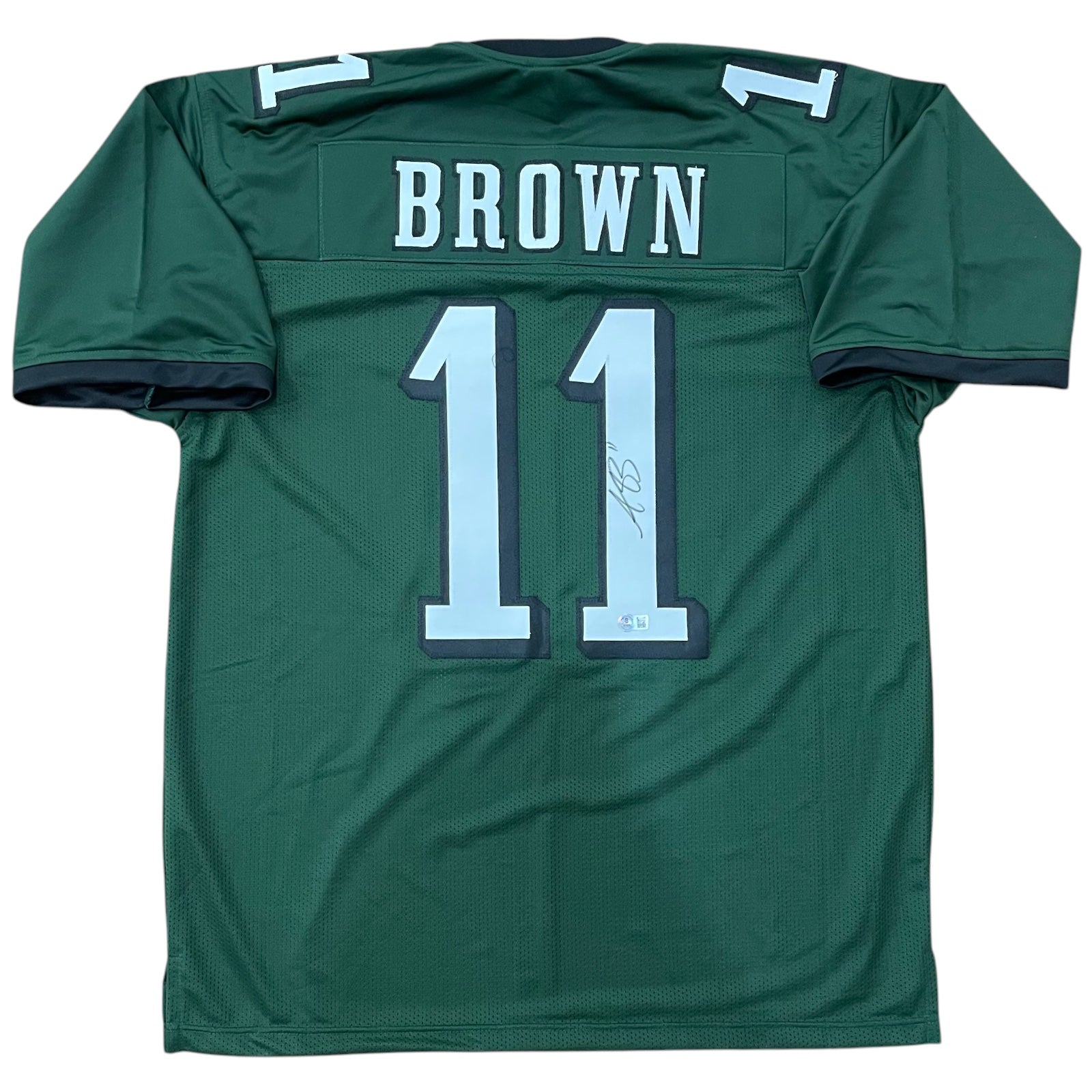 AJ Brown Autographed Philadelphia (Green #11) Custom Jersey – JSA