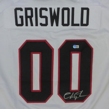 Chevy Chase Christmas Vacation Signed Santa Clark Griswold Jersey BAS  Witnessed at 's Entertainment Collectibles Store