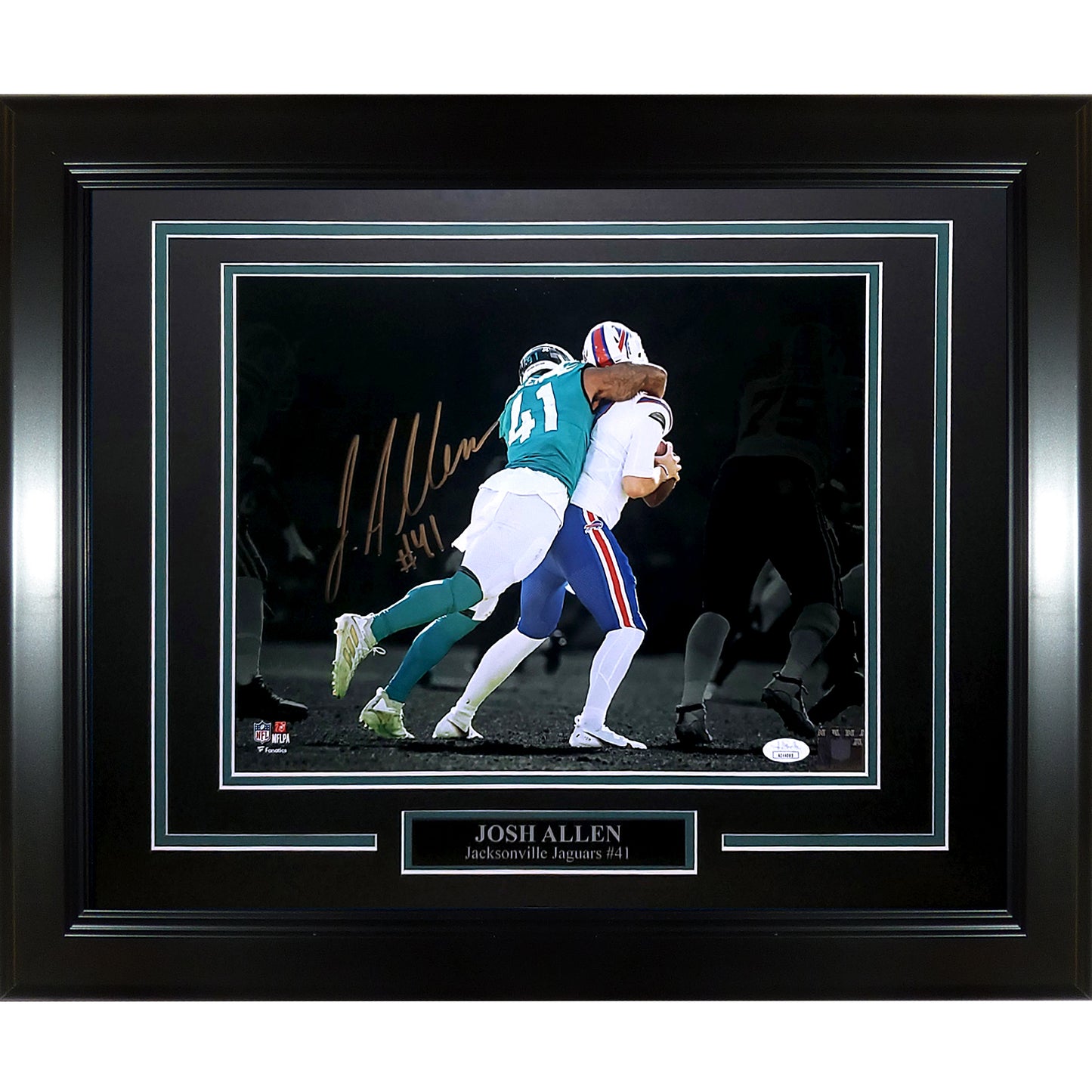 Josh Allen Autographed Jacksonville Jaguars (Spotlight Sack) Deluxe Framed 11x14 Photo