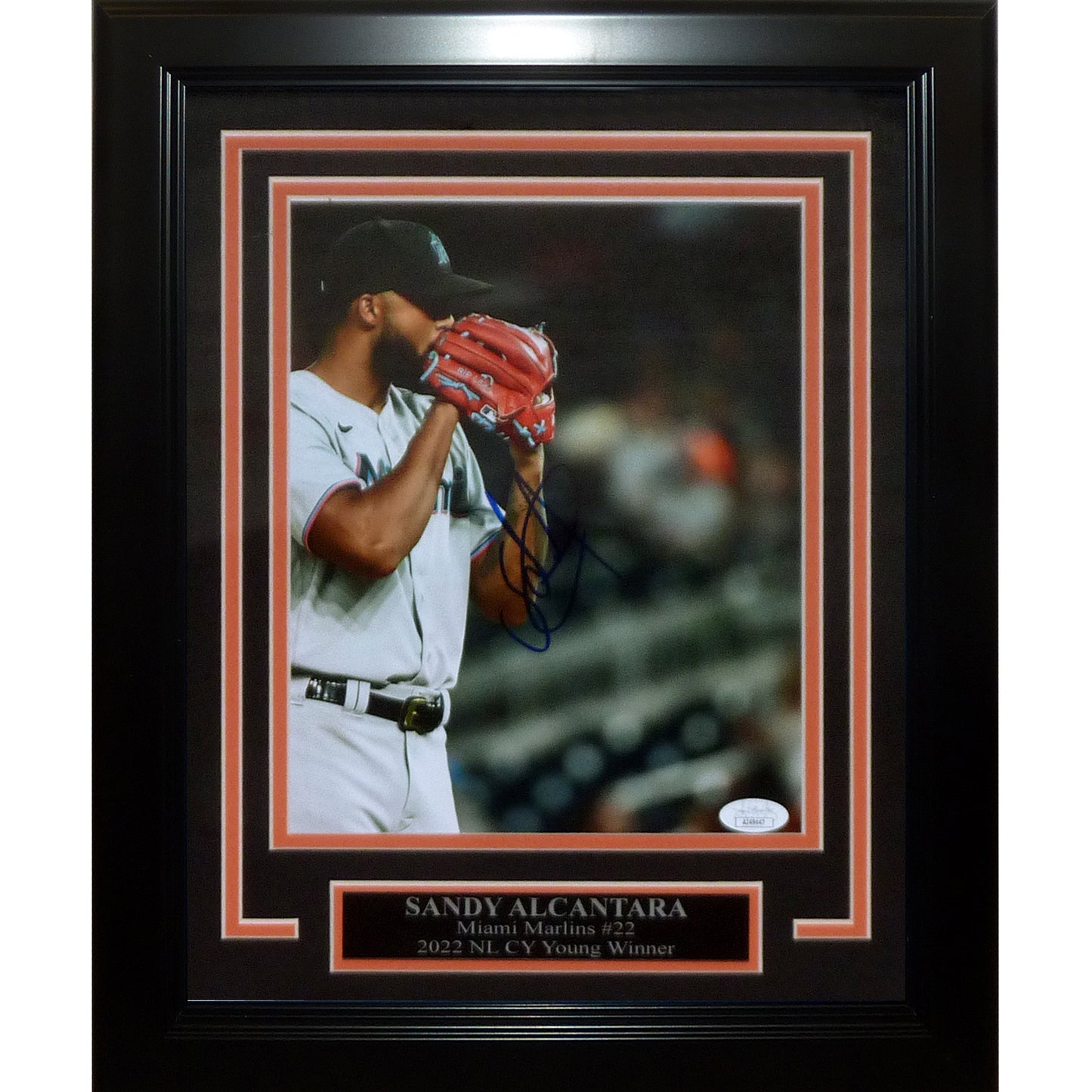 Sandy Alcantara Autographed Miami Marlins Deluxe Framed 8x10 Photo