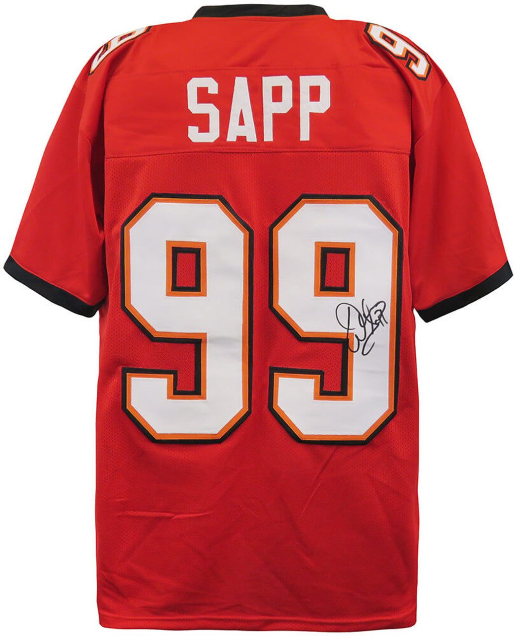 PRESALE - WARREN SAPP AUTOGRAPHED TAMPA BAY BUCS CUSTOM RED JERSEY