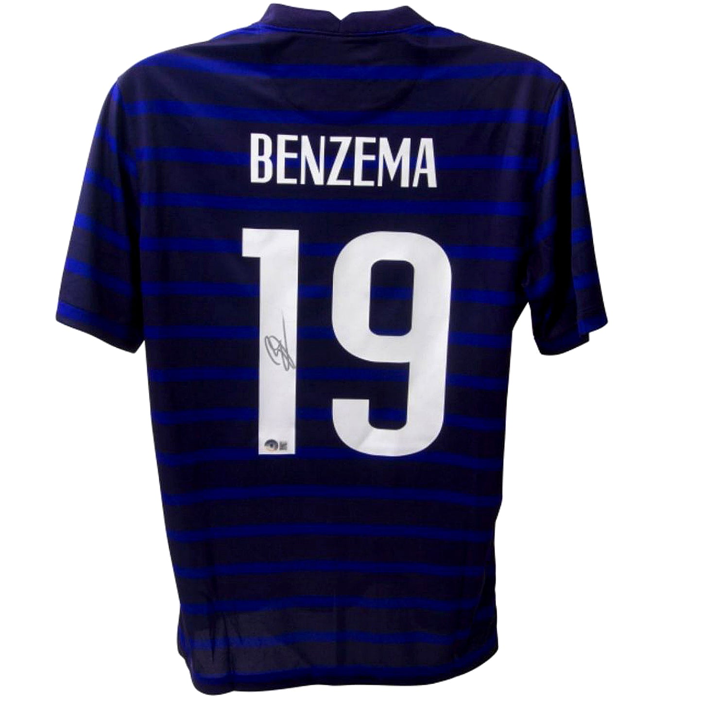 Karim Benzema Autographed France (Blue and Black #19) Soccer Jersey - BAS