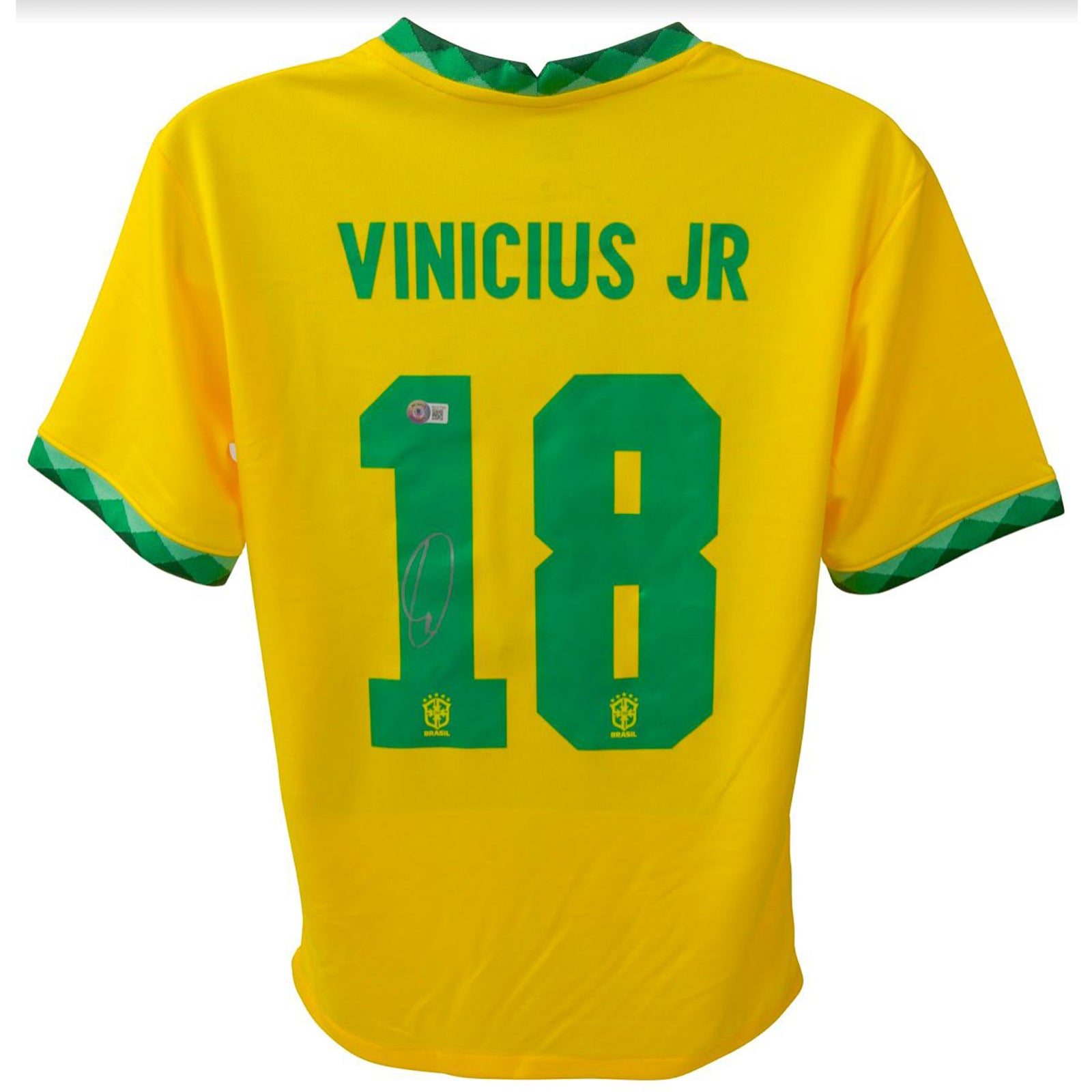 Vinicius Vini Jr Autographed Brazil Soccer Jersey - BAS