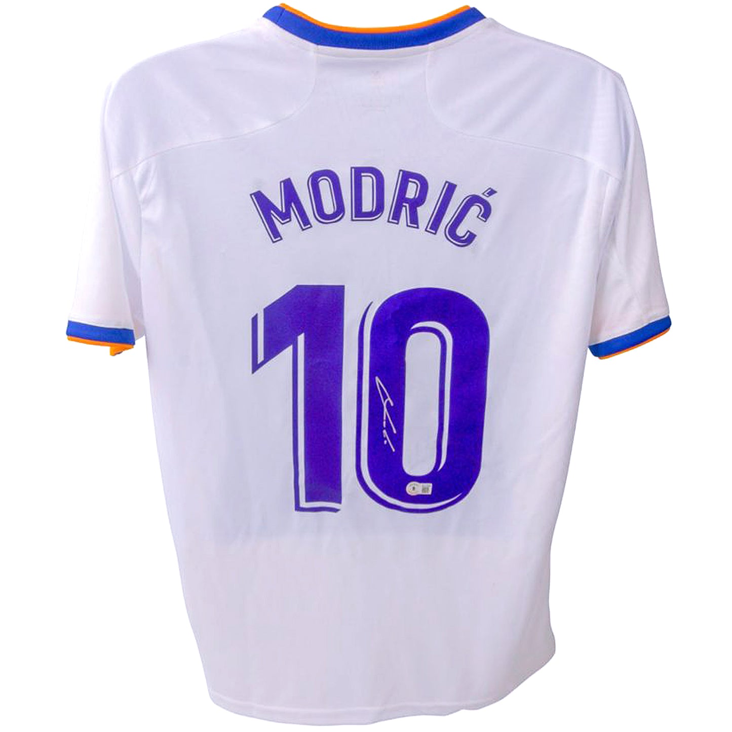 Fly Emirates Luka Modrić #10 Soccer Jersey White/Gold Men's Small