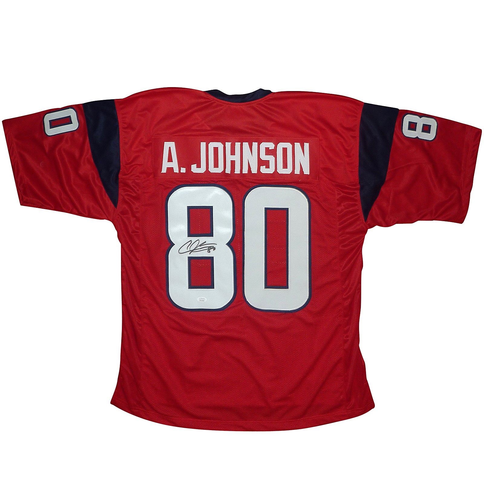 Andre Johnson Autographed Houston Texans Red 80 Custom Jersey JSA Palm Beach Autographs LLC