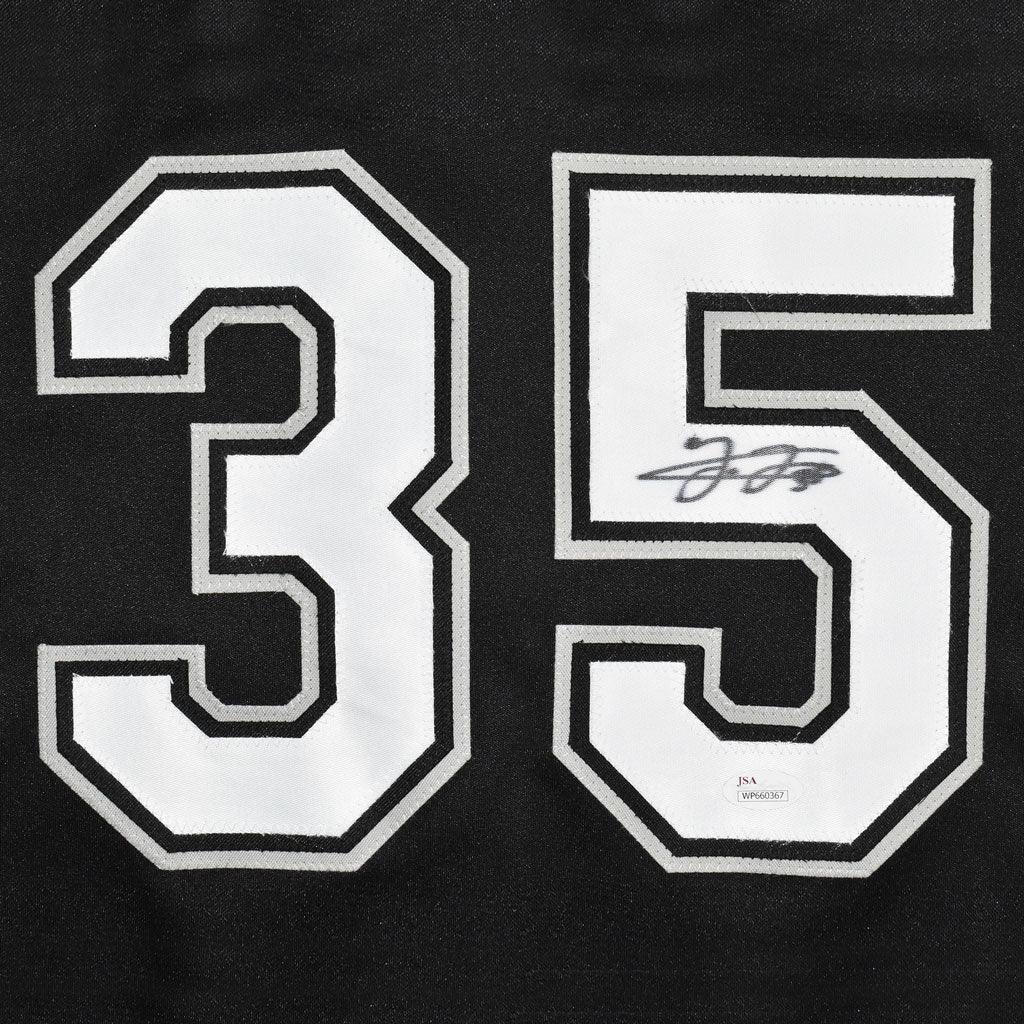 Frank Thomas Autographed Chicago (Black #35) Custom Jersey – JSA