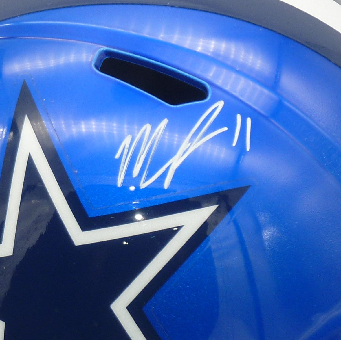 MICAH PARSONS SIGNED COWBOYS FULL SIZE FLASH REPLICA SPEED HELMET