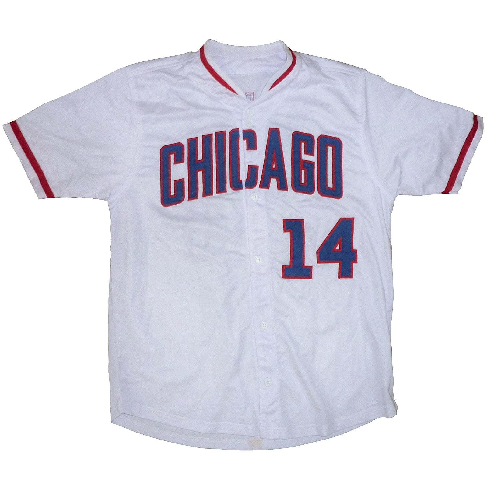 Ernie Banks Chicago Cubs Autographed Custom Stat Jersey - JSA