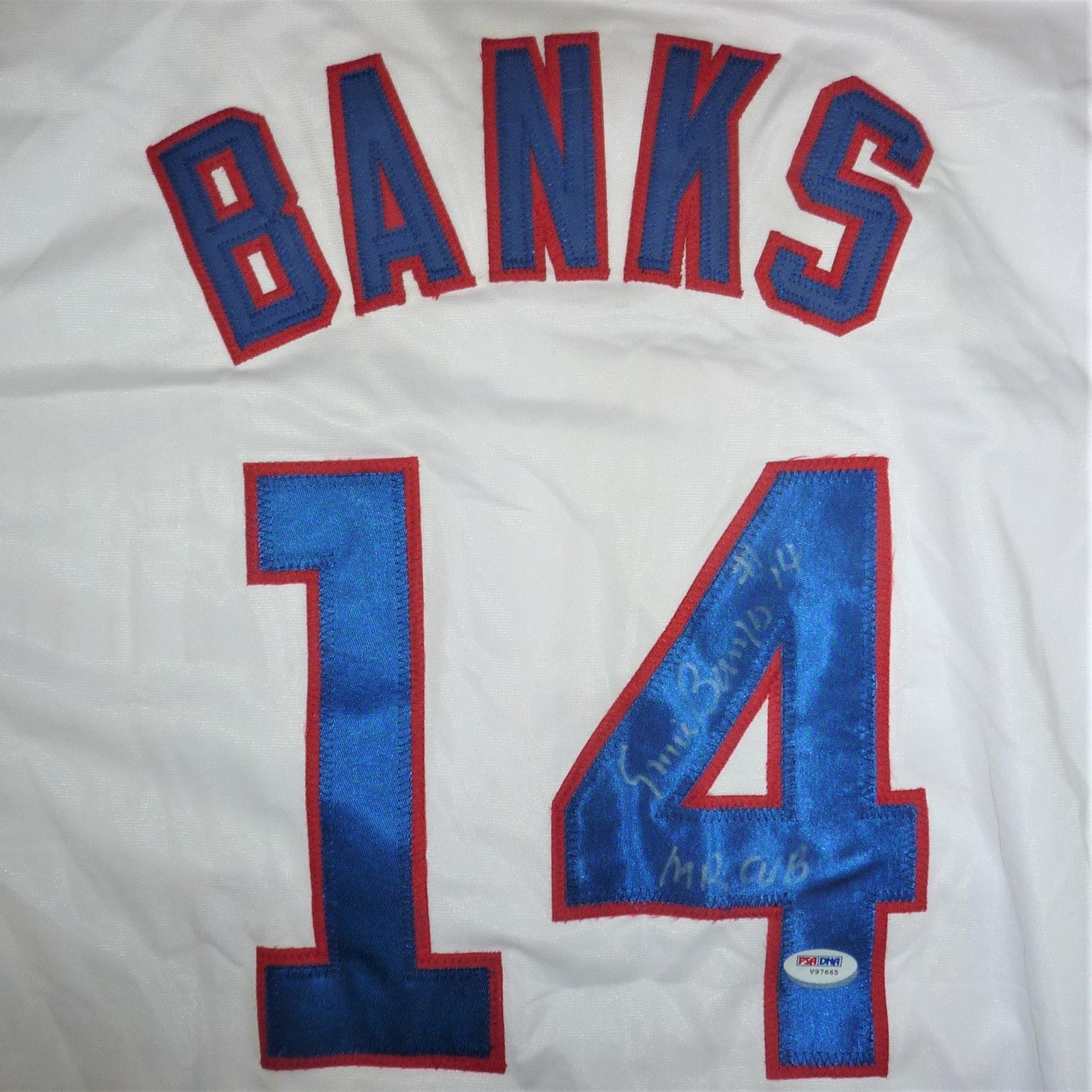 Ernie banks best sale autographed jersey