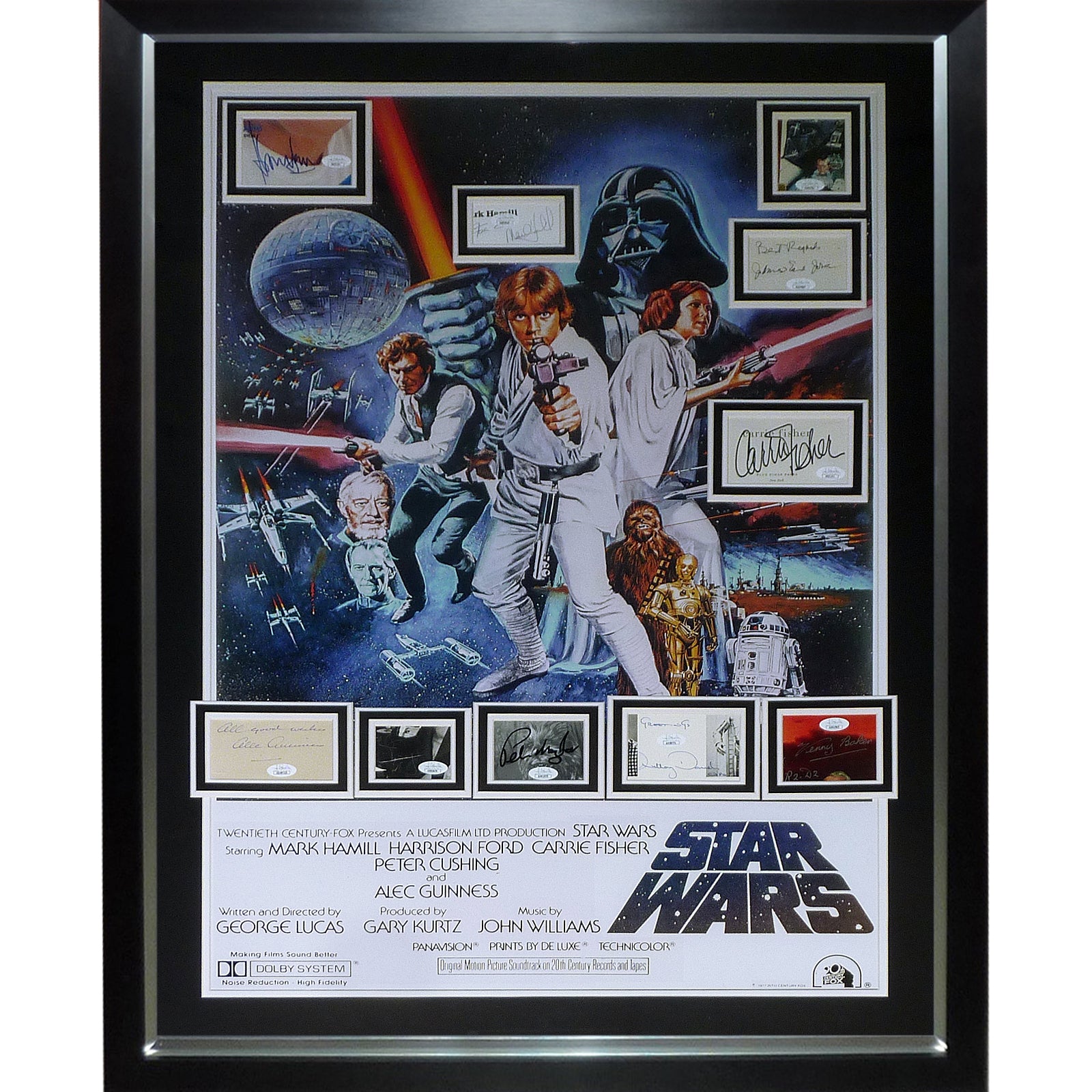  HWC Trading Star Wars - Return of the Jedi Movie Poster Cast  Signed 16 x 12 Framed Gift Printed Autograph Film Print Photo Picture  Display - 16 x 12 Inches Framed