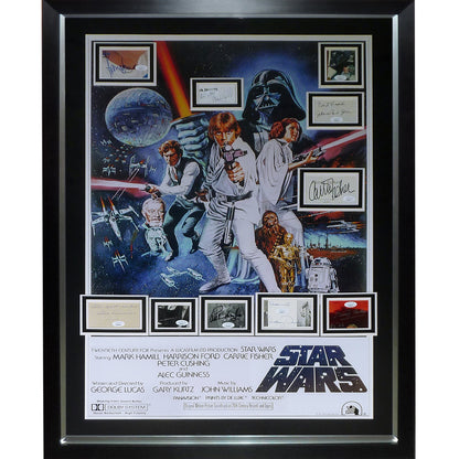 Star Wars Full-Size Movie Poster Deluxe Framed with All Cast Autographs - JSA