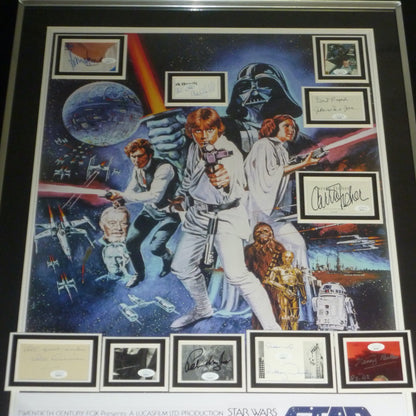 Star Wars Full-Size Movie Poster Deluxe Framed with All Cast Autographs - JSA