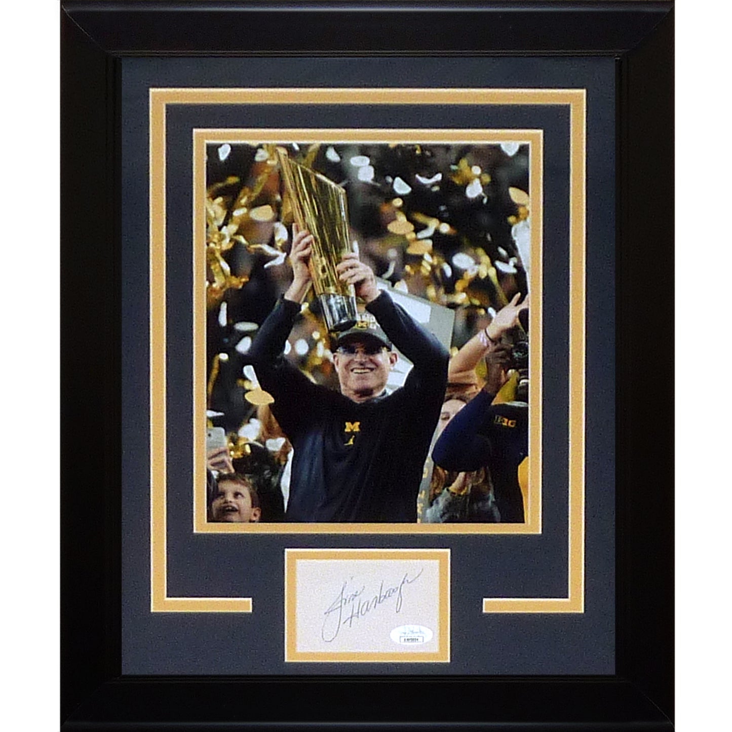 Jim Harbaugh Autographed Michigan Wolverines Signature Series Frame - JSA