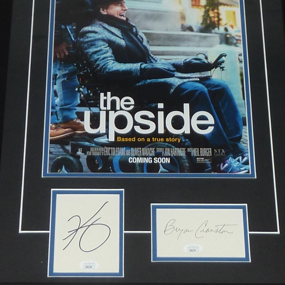 The Upside 11x17 Movie Poster Deluxe Framed with Bryan Cranston And Kevin Hart Autographs - JSA