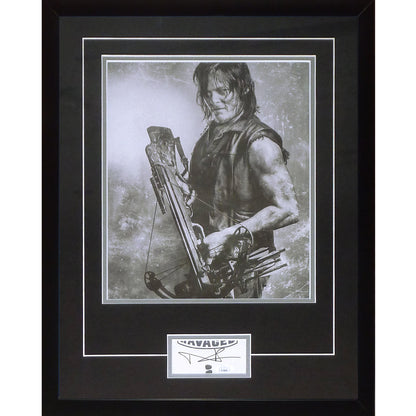 Norman Reedus Autographed Walking Dead Deluxe Framed 11x14 Poster Piece - JSA