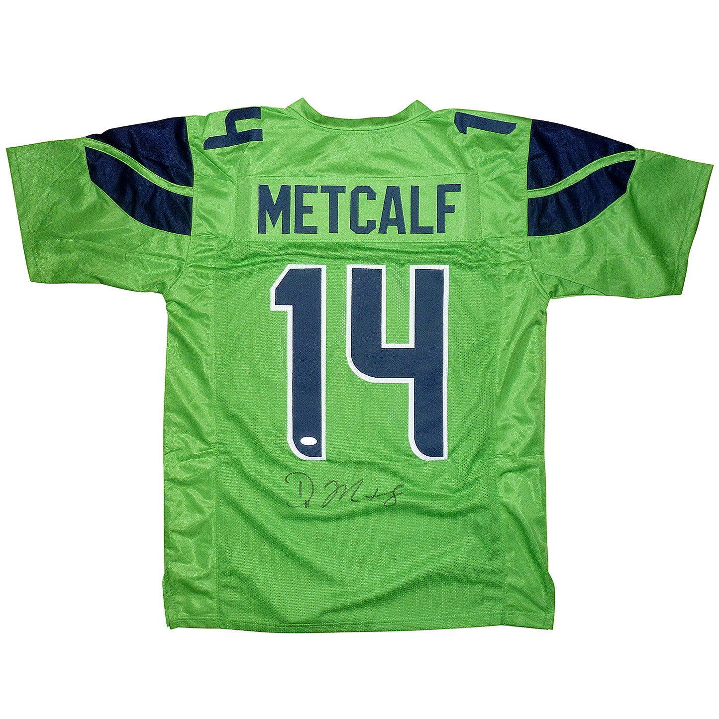 D.K. Metcalf Autographed Seattle (Neon Green #14) Custom Jersey