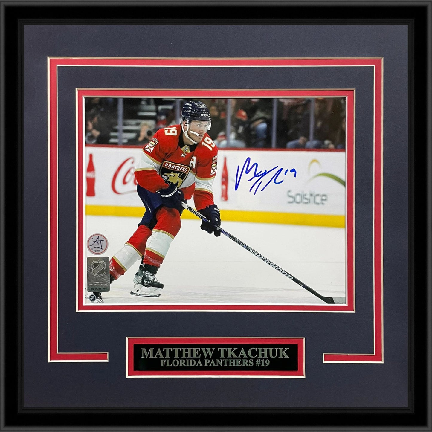 Matthew Tkachuk Autographed Florida Panthers (Action) Deluxe Framed 8x10 Photo