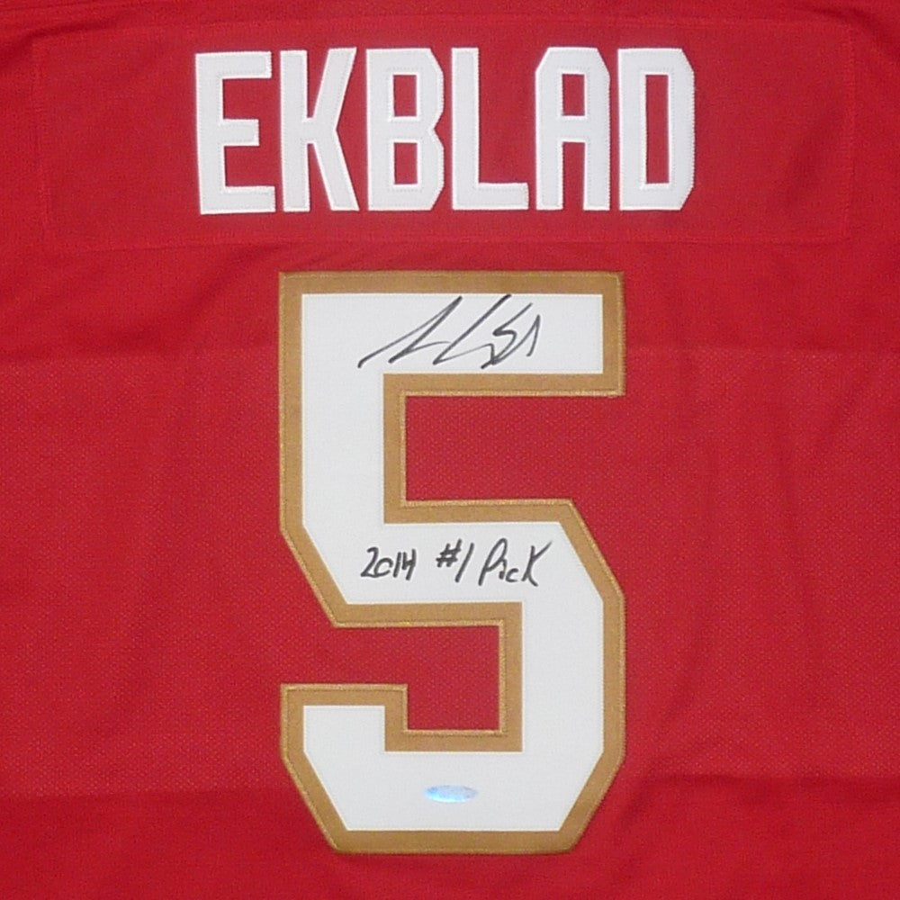 Aaron Ekblad Autographed Florida Panthers (Red #5) Reebok Hockey Jersey  Upper Deck UDA