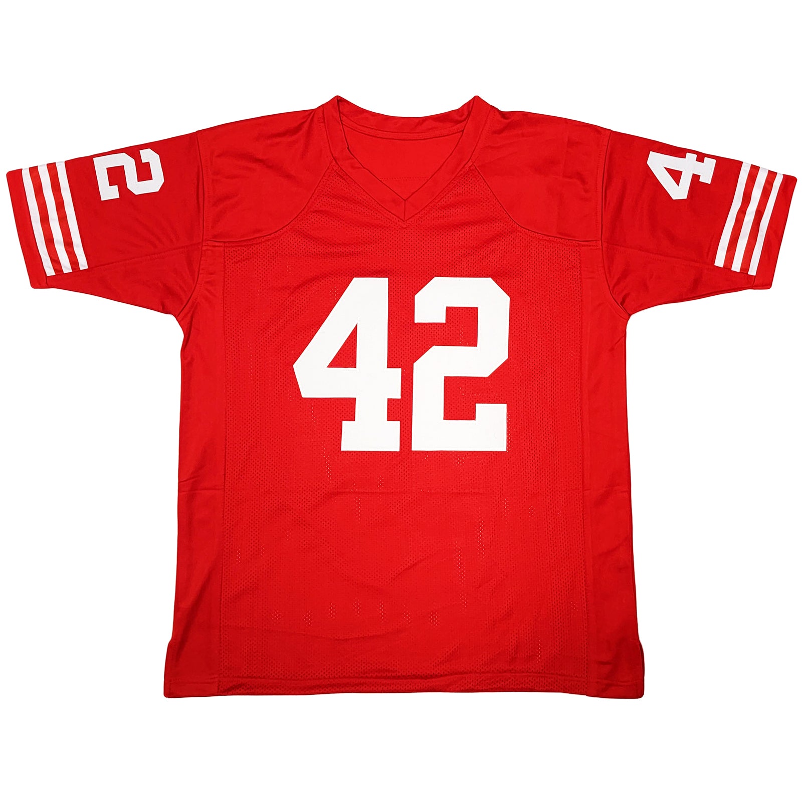 Ronnie Lott Autographed San Francisco Red 42 Custom Jersey Becket Palm Beach Autographs LLC