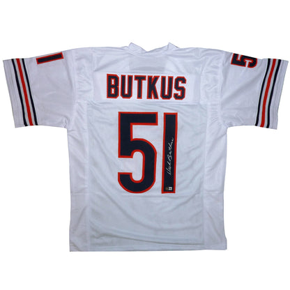 Dick Butkus Autographed Chicago (White #51) Custom Jersey - BAS