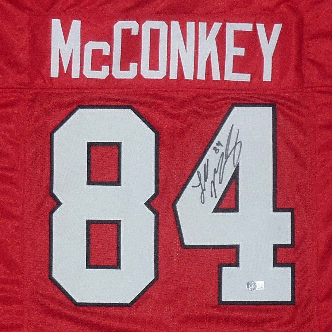 Ladd McConkey Autographed Georgia Bulldogs Red 84 Custom Jersey Beckett