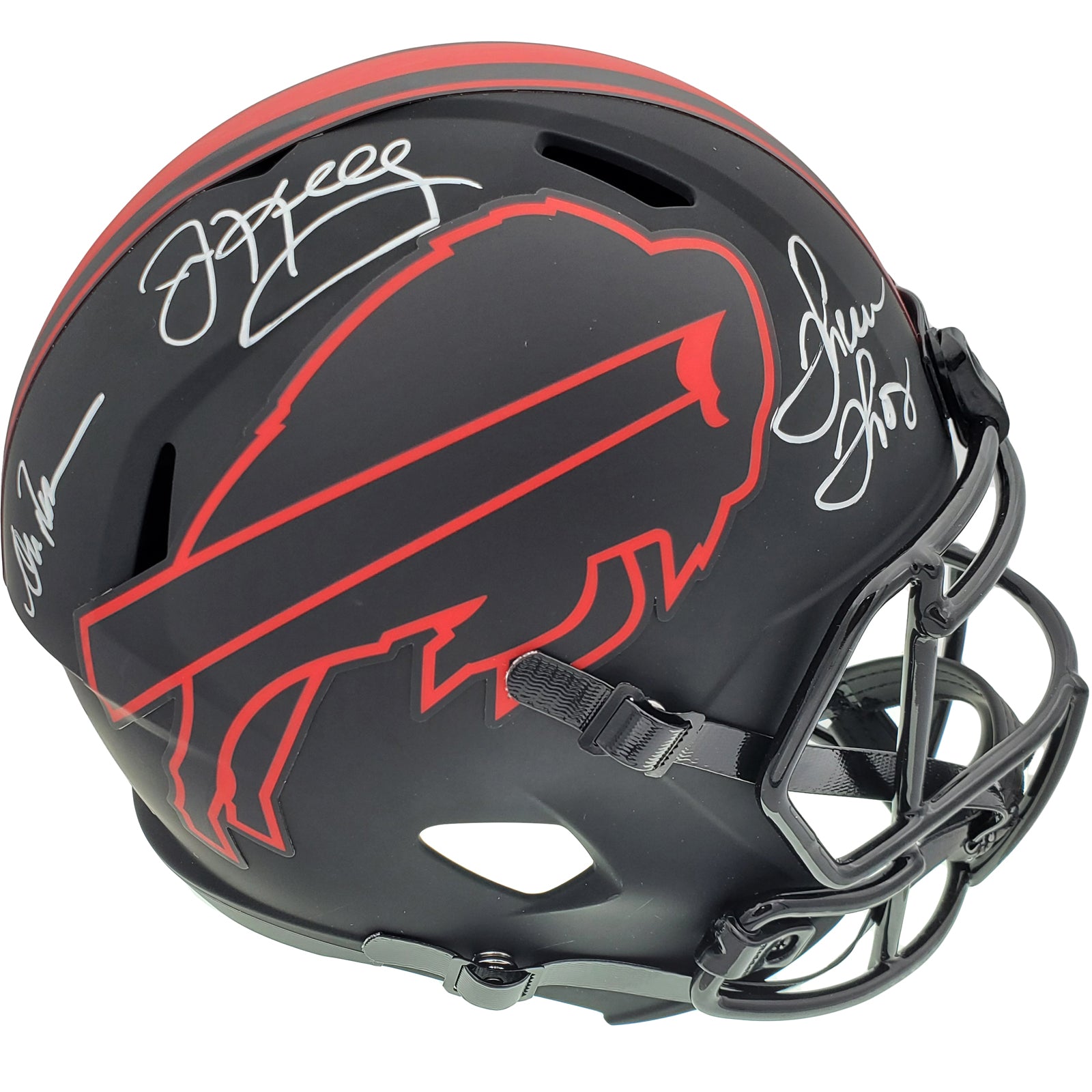 Buffalo Bills Greats Jim Kelly, Andre Reed And Thurman Thomas Autographed ECLIPSE Alternate Deluxe Full-Size Replica Helmet - Beckett