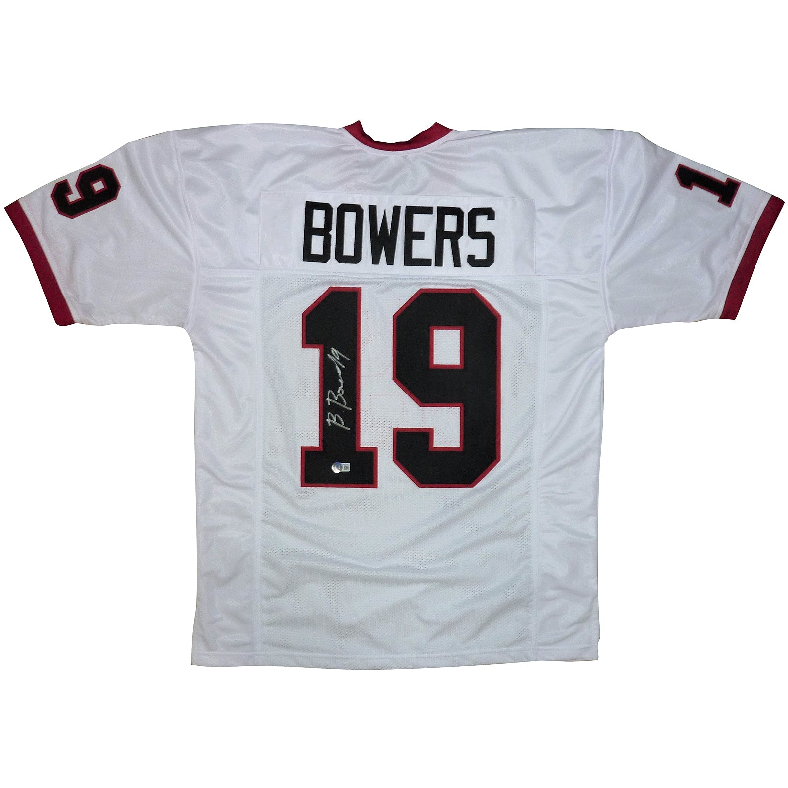 Brock Bowers Autographed Georgia Bulldogs (White #19) Custom Jersey - Beckett