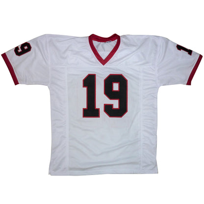 Brock Bowers Autographed Georgia Bulldogs (White #19) Custom Jersey - Beckett