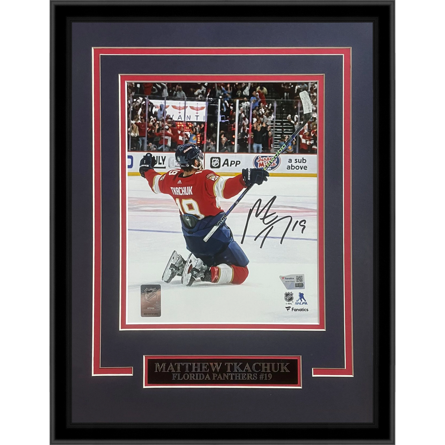 Matthew Tkachuk Autographed Florida Panthers (ECF Game Winning Goal) Deluxe Framed 11x14 Photo - JSA