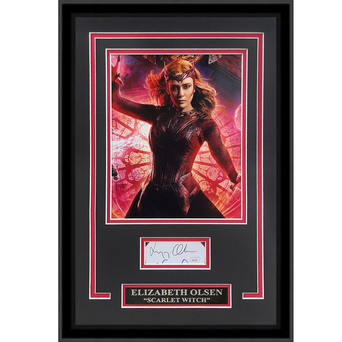 Elizabeth Olsen AKA Scarlet Witch Autographed Marvel "Signature Series" Frame - JSA