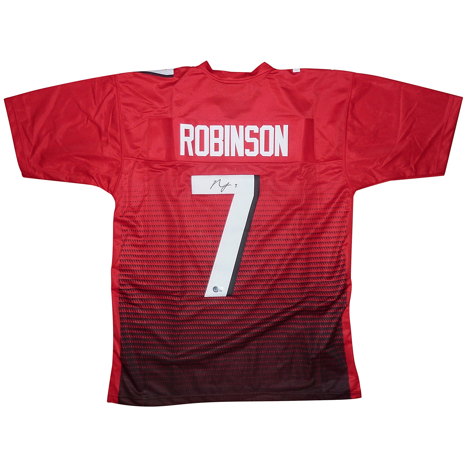 Bijan Robinson Autographed Atlanta (Red #7) Jersey - BAS Witness