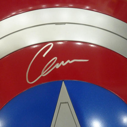 Chris Evans Autographed Captain America Shield Marvel Legends Series - SWAU, JSA