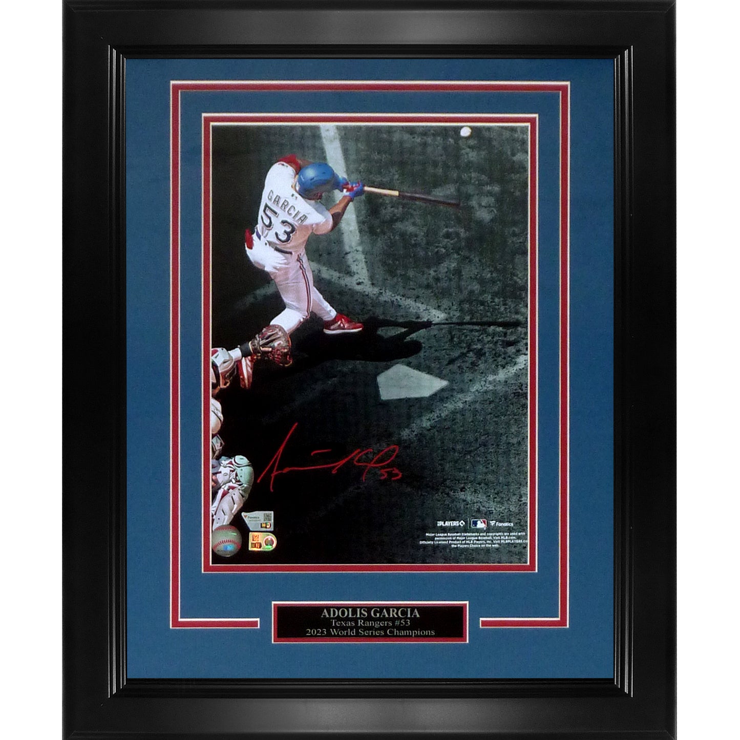 Adolis Garcia Autographed Texas Rangers Deluxe Framed 11x14 Photo - Fanatics