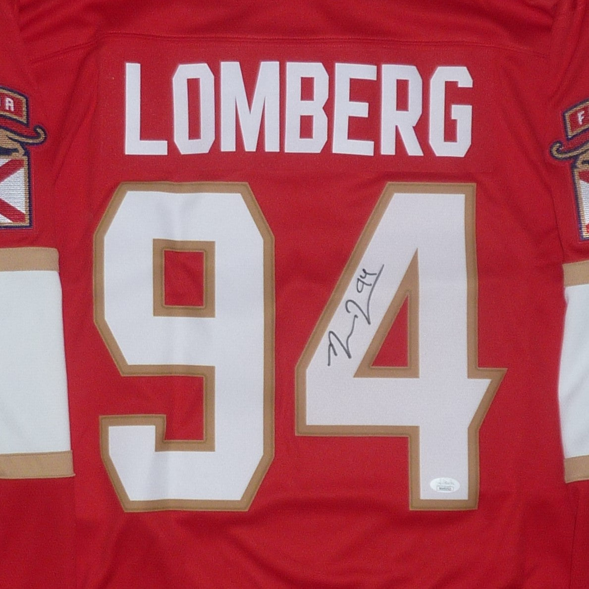 Ryan Lomberg Autographed Florida Panthers (Red #94) Fanatics Breakaway Authentic Jersey - JSA