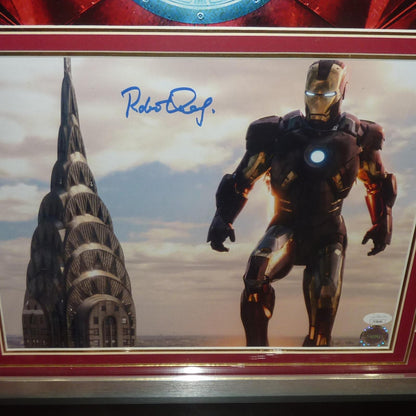 Iron Man Full-Size Movie Poster Deluxe Framed with Robert Downey Jr. Autograph 11x14 Photo - SWAU JSA