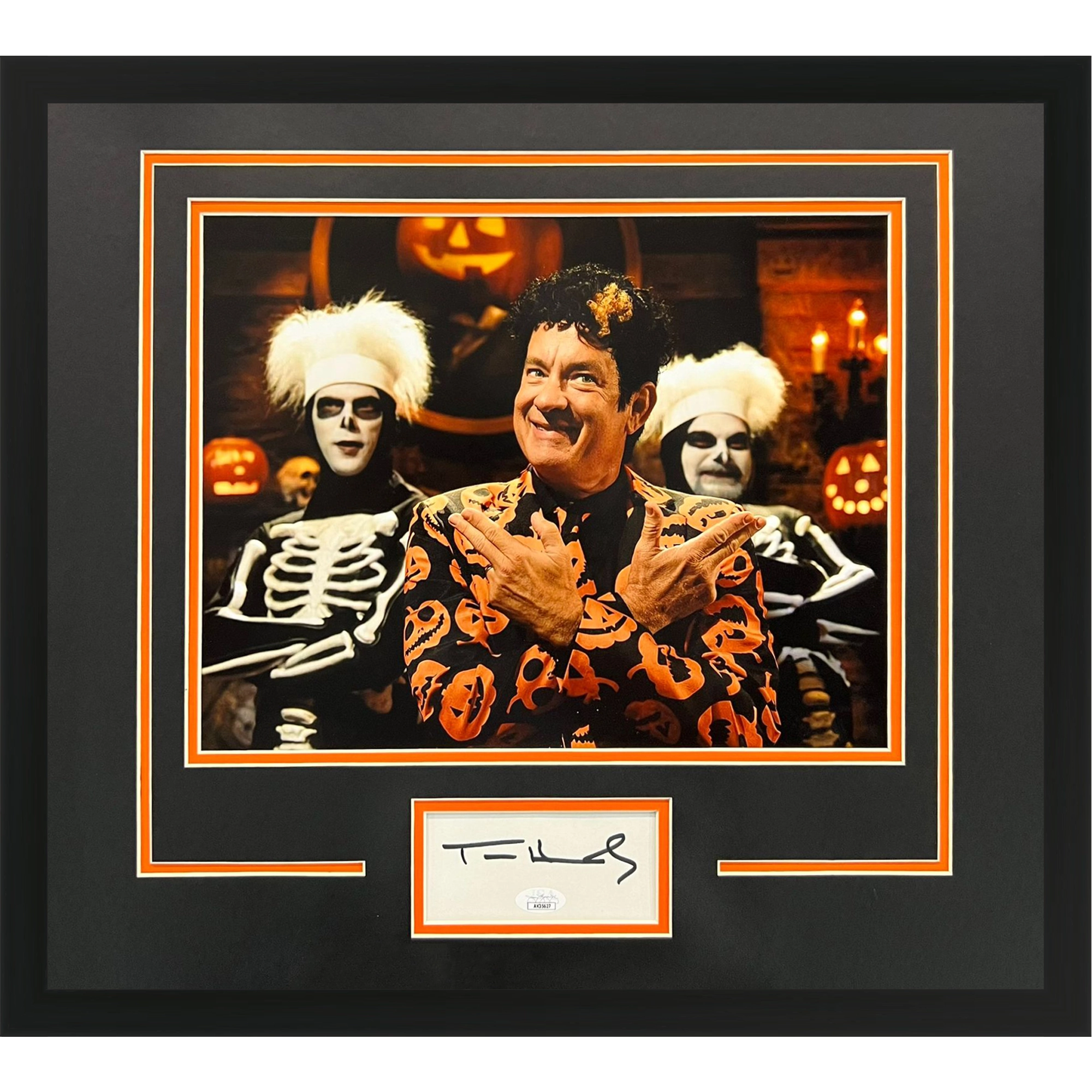 Tom Hanks Aka David S Pumpkins Autographed SNL Deluxe Framed Piece with 11x14 Poster - JSA