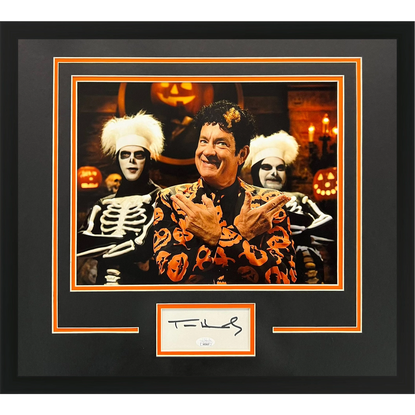 Tom Hanks Aka David S Pumpkins Autographed SNL Deluxe Framed Piece with 11x14 Poster - JSA