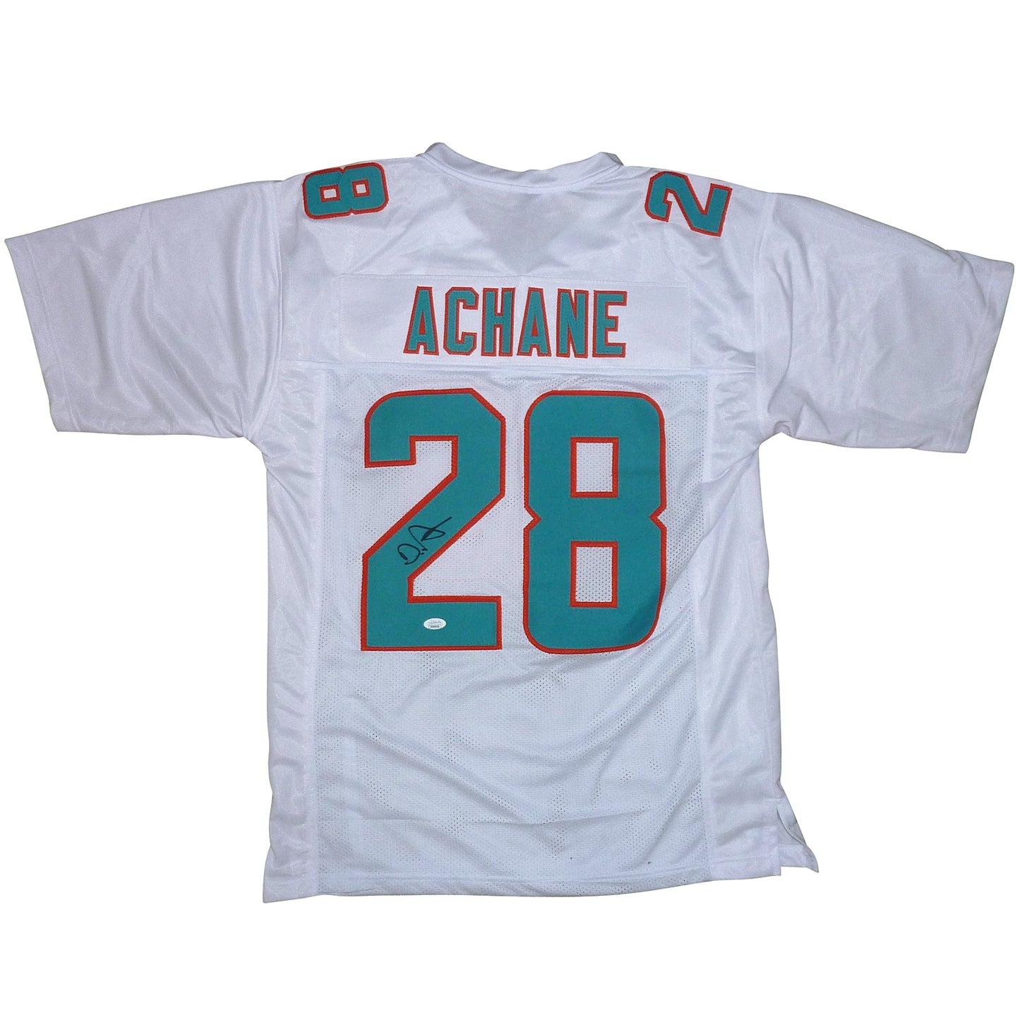 De'Von Achane Autographed Miami (White #28) Custom Jersey - Beckett