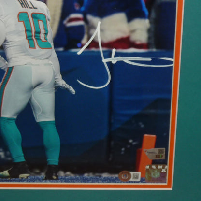 Tyreek Hill And Jaylen Waddle Autographed Miami Dolphins (TD Celebration) Deluxe Framed 16x20 Photo - Beckett