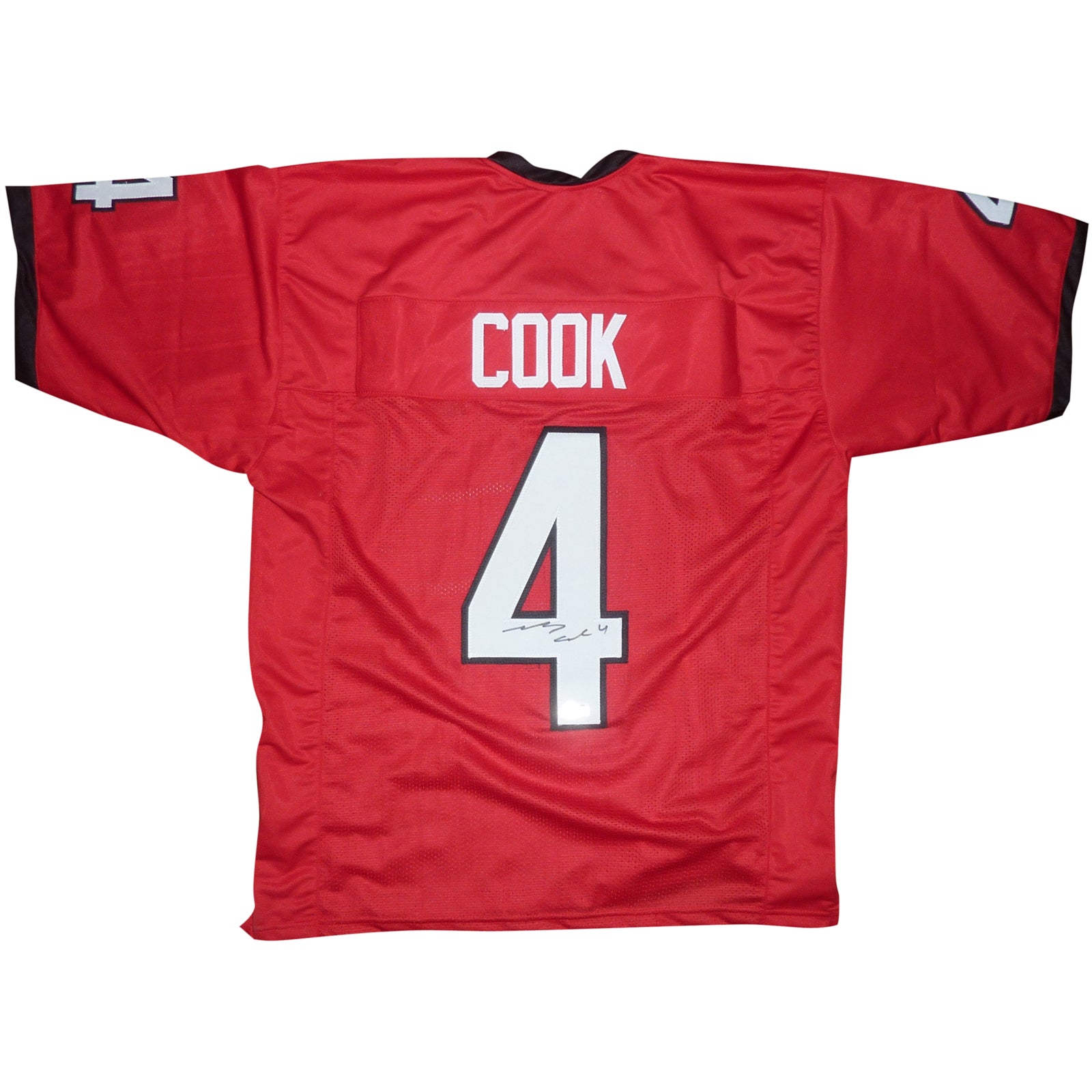 James Cook Autographed Georgia Bulldogs (Red #4) Jersey - Beckett