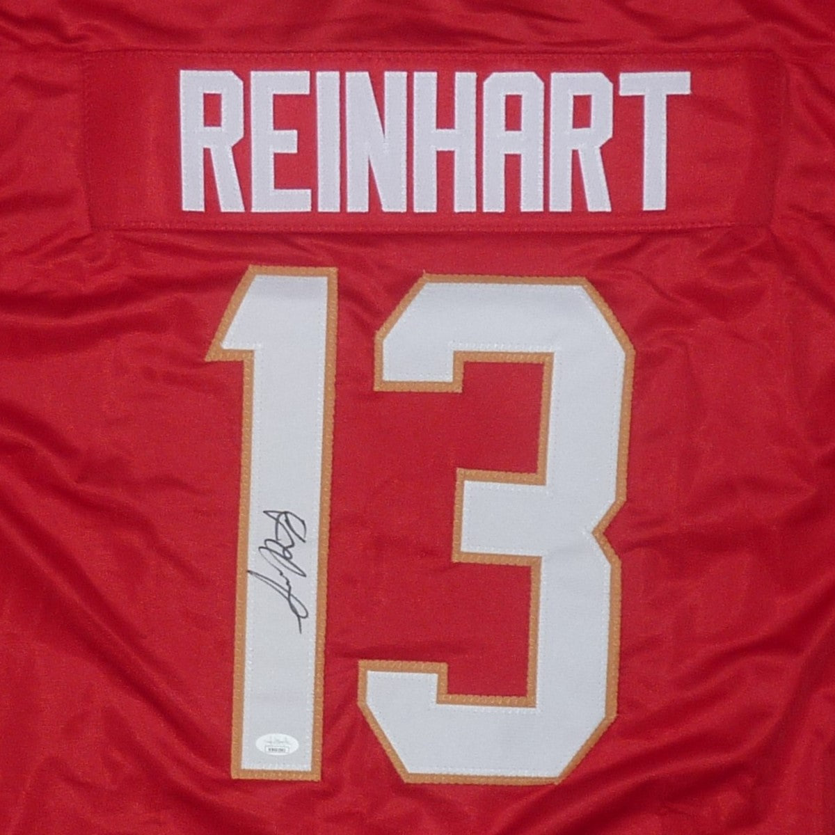 Sam Reinhart Autographed Florida (Red #13) Custom Hockey Jersey - JSA