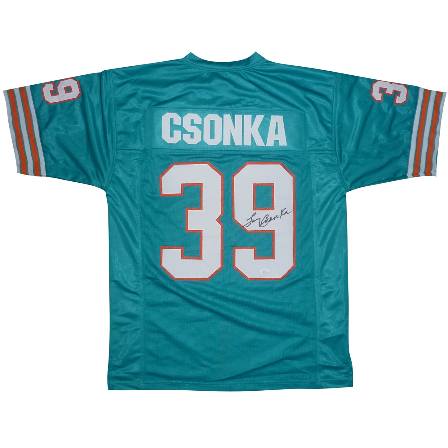 Larry Csonka Autographed Miami (Teal #39) Custom Jersey - JSA