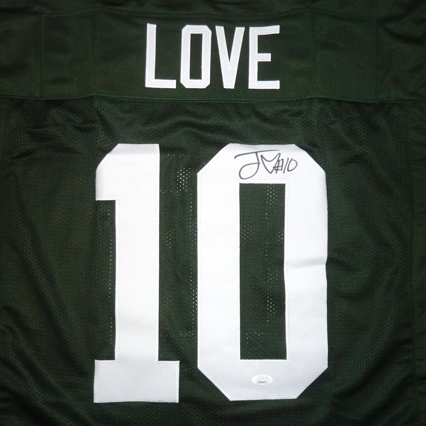 Jordan Love Autographed Green Bay (Green #10) Custom Jersey - JSA