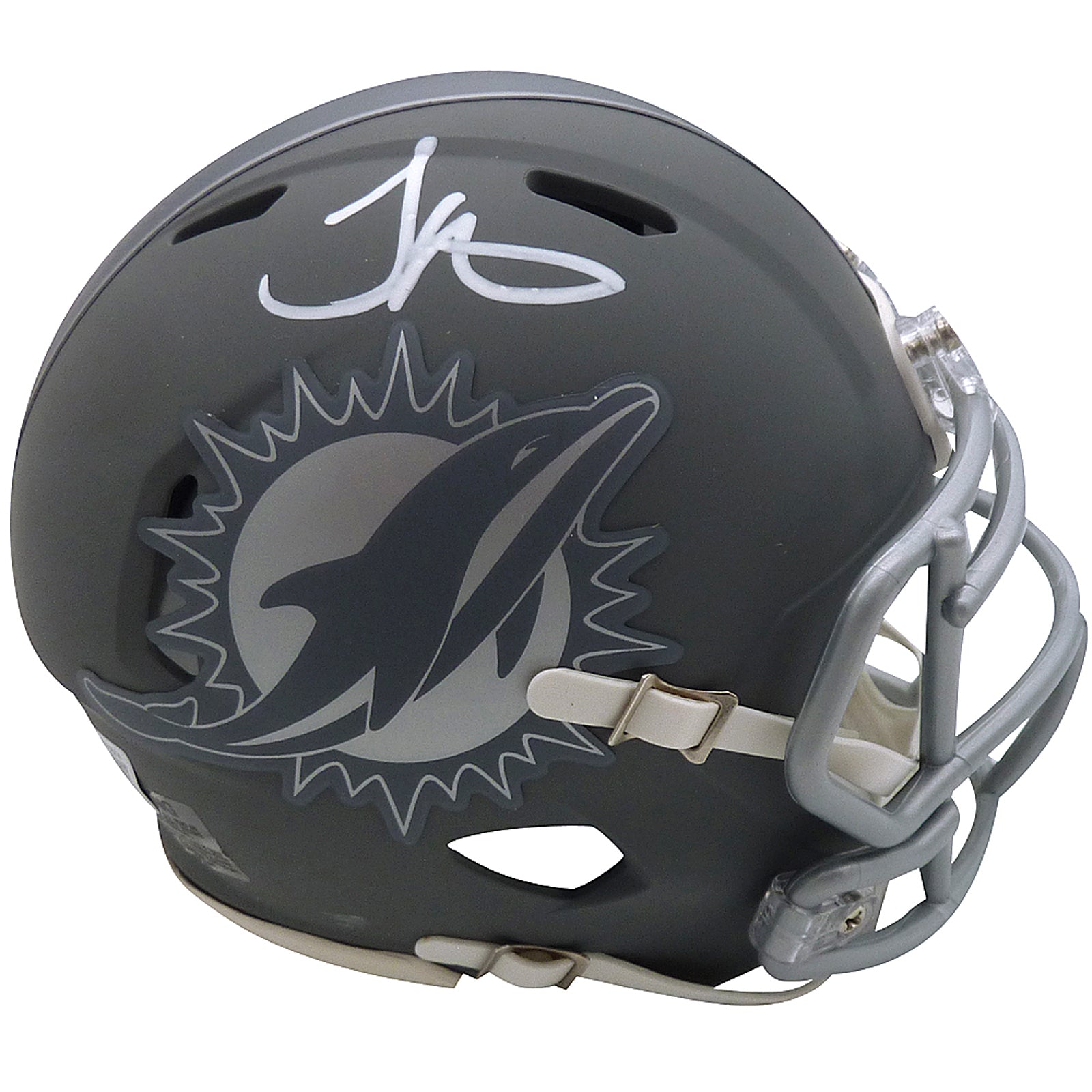 Tyreek Hill Autographed Miami Dolphins (SLATE Alternate) Mini Helmet - Beckett