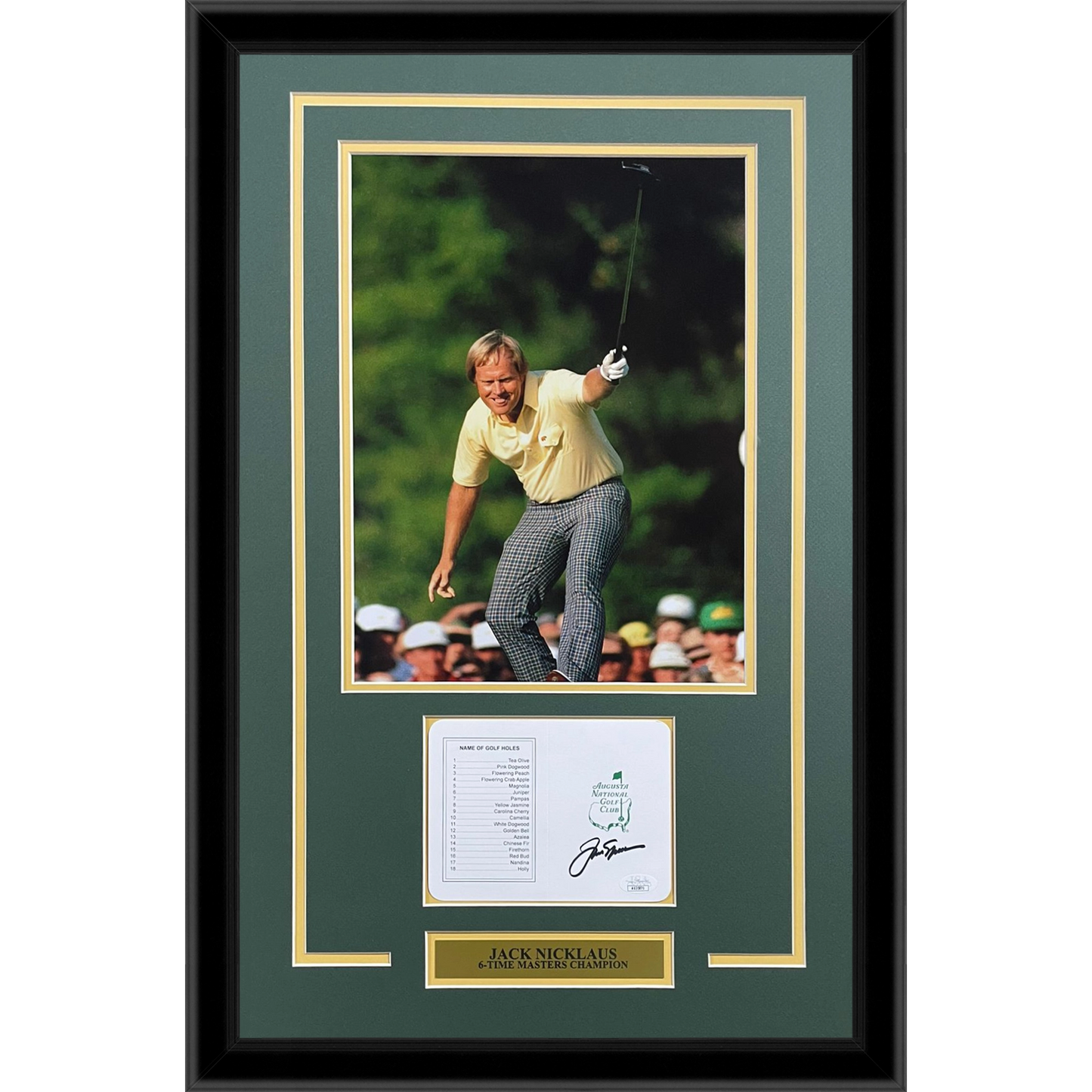 Jack Nicklaus Autographed Augusta National Golf Scorecard Deluxe Framed with 1986 Masters 11x14 Photo - JSA