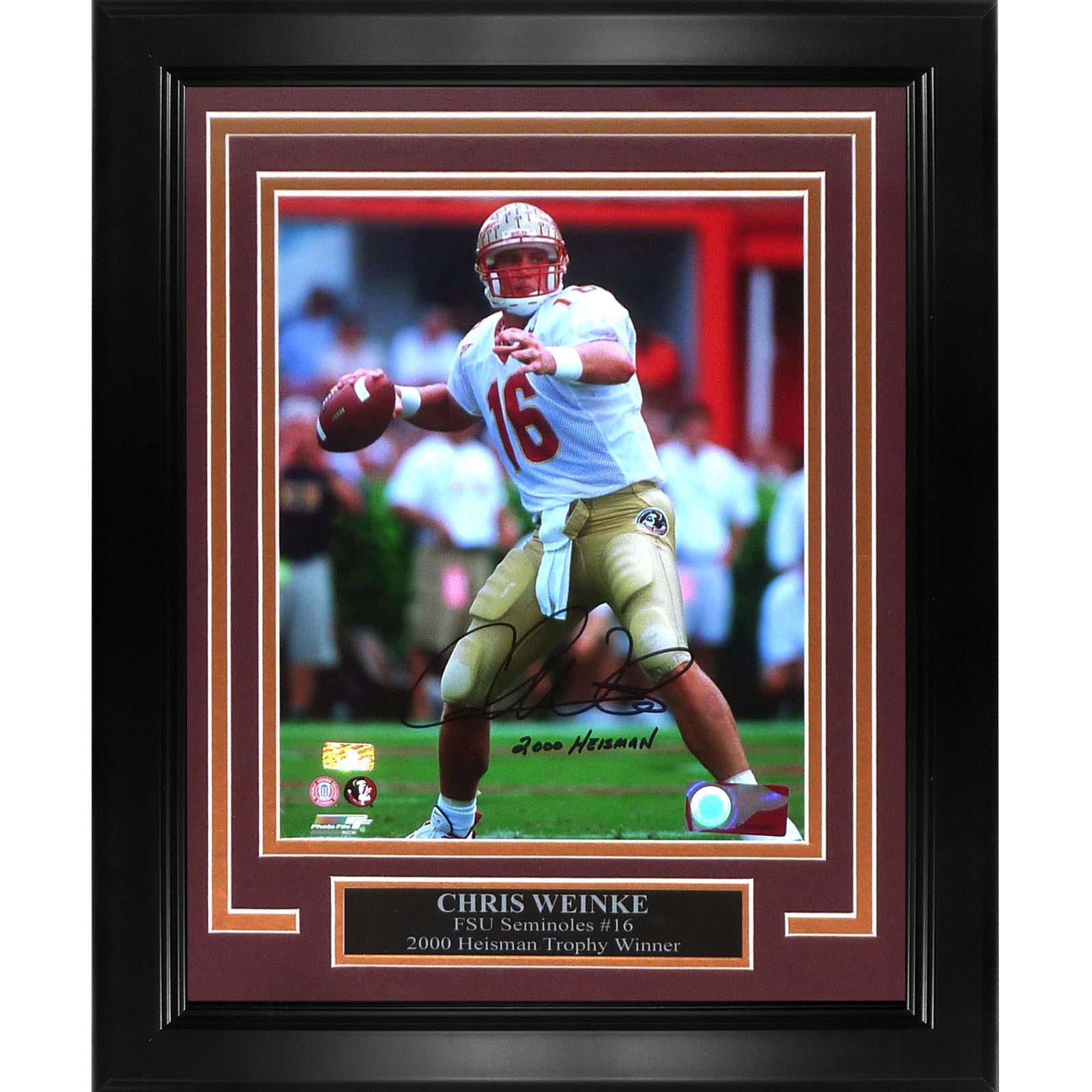 Chris Weinke Autographed FSU Florida State Seminoles Deluxe Framed 8x10 Photo