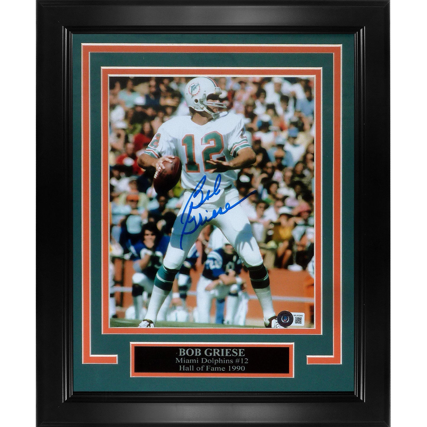 Bob Griese Autographed Miami Dolphins Deluxe Framed 8x10 Photo - Beckett